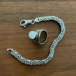 Sterling 925 ring and bracelet bundle